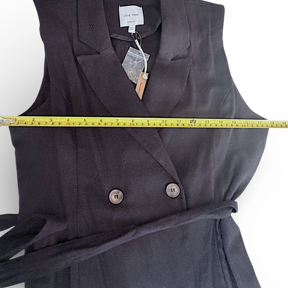 Love Tree Black Double-Breasted Mini Dress Sz M - Picture 3 of 6